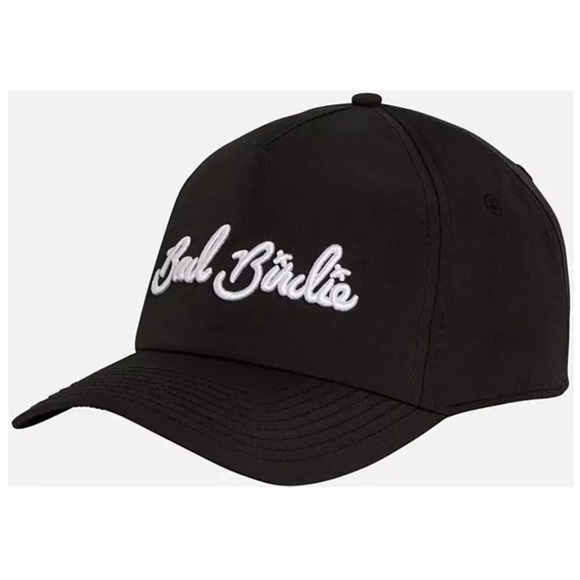 BAD BIRDIE Mens Script Golf Hat Black w/ White Cursive Snapback BRAND NEW w/tags - Picture 2 of 3